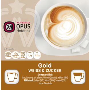 WO Gold Weiss/Zucker 12x25 Becher