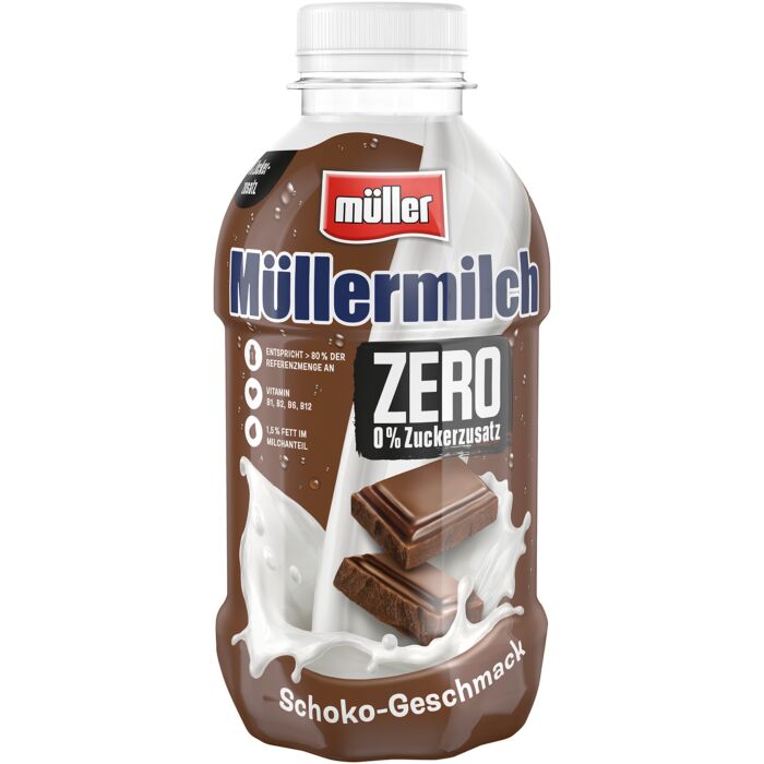 Müllermilch Zero Schoko PET 0,4L. 12St. main product photo