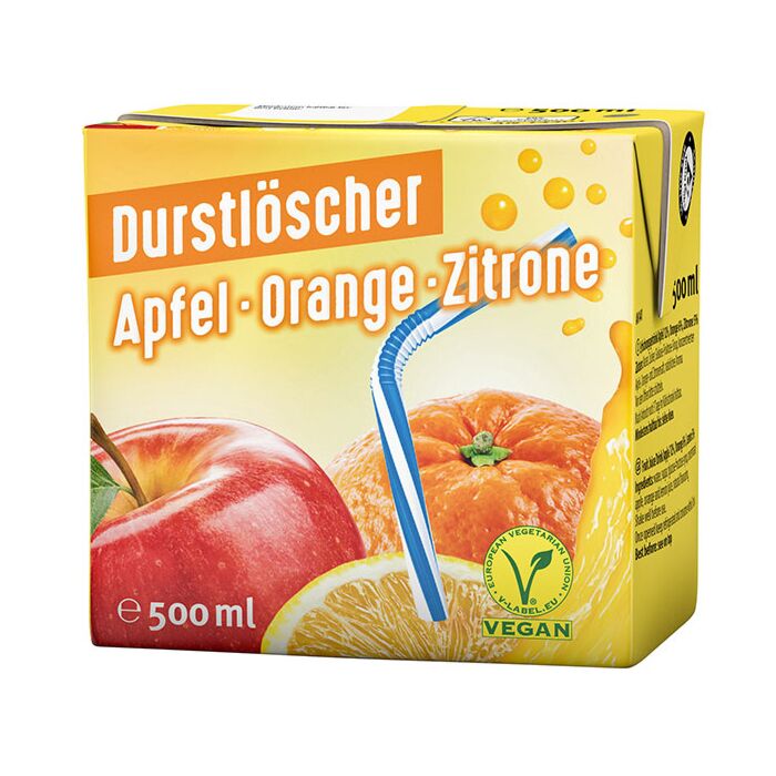 Durstlöscher Apfel-Zitr-Orange Tetra 0,5L.12St. Aktion main product photo