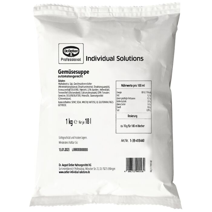Dr.Oetker Feine Gemüsesuppe 6x1kg. Webshop-Aktion main product photo
