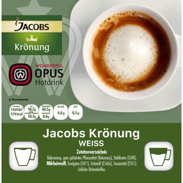 WO Weiss gefüllt mit Krönung 20x25 Becher