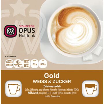 WO Gold Weiss/Zucker 12x25 Becher