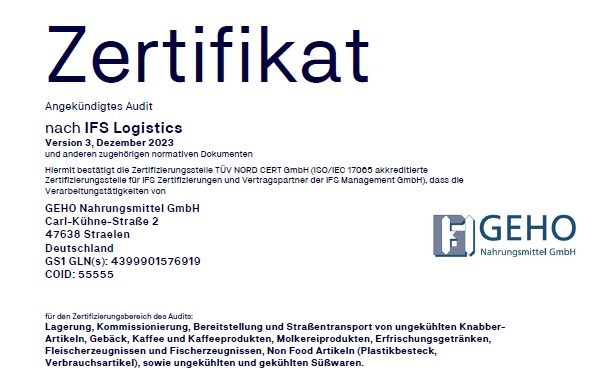 IFS Logistics Zertifizierung - 2026