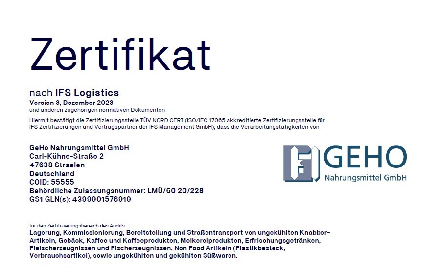 IFS Logistics Zertifizierung 